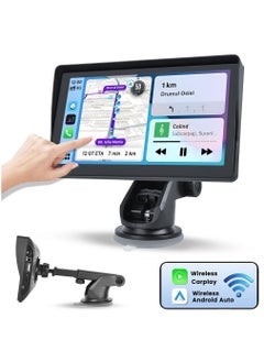 Buy Portable 7 Inch apple Carplay Wireless Car Touch Screen for Car, Wireless Android Auto Car Stereo with Bluetooth airplay AUX Cable, Mirror Link/FM/Bluetooth 5.0 in Saudi Arabia