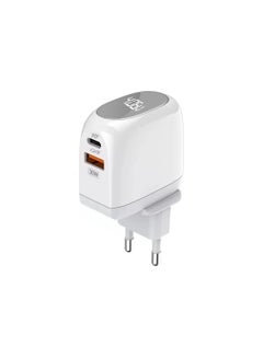 Buy LDNIO A2522C USB-A TYPE-C LED Display 30W Fast Charger Multicolour Ports QC3.0 PD Dual USB Travel Portable US UK EU Plug Wall Charger in Egypt