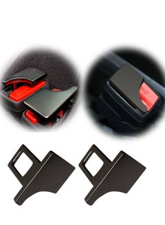 Buy Seat Belt Buckle, Hidden Seat Belt Buckle Car Alarm Silencer Locking Bayonet Muffler Fuse Adjuster Suitable for Most Car Noise Removers (2pcs, Black) in UAE