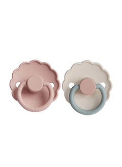 Buy Pack Of 2 Daisy Silicone Baby Pacifier 6-18M, Blush/Cotton Candy in Saudi Arabia