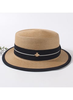 Buy New Fashion Small Headed Flat Top Straw Hat in UAE