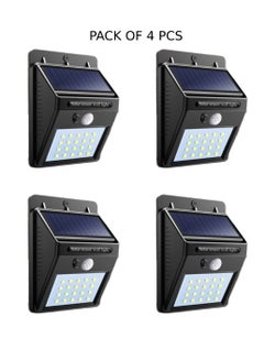 اشتري حزمة من 4 قطع 20 LED للطاقة الشمسية PIR استشعار الحركة في الهواء الطلق مصباح الجدار الليلي في الامارات