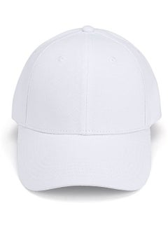 Buy White Baseball Hats Plain Adjustable Baseball Cap Classic Panel Hat Fashionable Dad Hat Fit Outdoor Sports Sun Hat in Summer Fits Men Women in Saudi Arabia