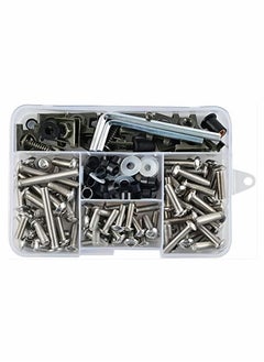 اشتري Motorcycle Fairing Bolt Kit Screws 177pcs Black Fasteners Bolts Mounting Washers Nuts For Most Of Motorcycles bolt Clip Nut Windscreen M5 M6 Bodywork Screws, with Storage Box في السعودية