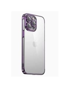 Buy Protective Case Cover For Iphone 14 Pro Clear Hard Tpu Pc Transparent Crystal With Camera Protection in UAE