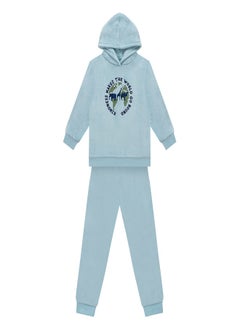 Buy 1 Pack Boys Greentreat Recycled Fleece Oversized Hoodie and Slouch Jogger in UAE