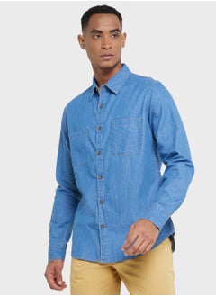 اشتري Thomas Scott Men Blue Smart Slim Fit Opaque Casual Shirt في السعودية