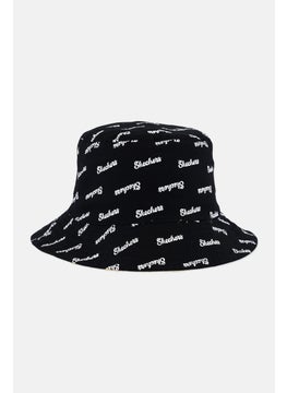 Buy Women Printed Reversible Bucket Hat, Black/Yellow in UAE