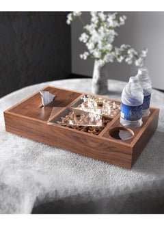 Buy HILALFUL  Natural Kosso Wood Platter | Kitchenware | Serveware | platters for Kitchen Decoration | Home Décor Centrepieces for Eid, Ramadan, Eid Al Adha | platter Organizer | Perfect for Gift | Mini in UAE