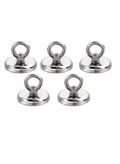 Buy Super Strong Neodymium Fishing Magnets, 88lbs Pulling Force Rare Earth Magnet with Countersunk Hole Eyebolt, Dia 1.26 inch for Retrieving in River and Magnetic Fishing, 5 Pcs in UAE
