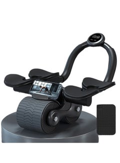 اشتري Abdominal Wheel Automatic Rebound Roll Timed Abdominal Muscle Wheel Elbow Support Fitness Equipment - Black في السعودية