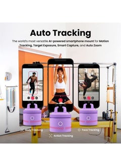 Buy Pod Lite Auto Face Tracking Phone Holder, 360° Rotation, Handsfree Video Recording - Purple in UAE