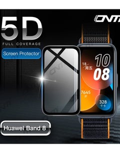 Buy Huawei Band 8 Screen Protector, Full Cover 3D Curved Screen Protector for Huawei Band 8 Black/Clear in Saudi Arabia