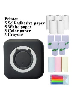 اشتري Portable Mini Pocket Printer BT Thermal Printer with Thermal Printing Paper USB Cable for Note Photo Web Document Printing في الامارات