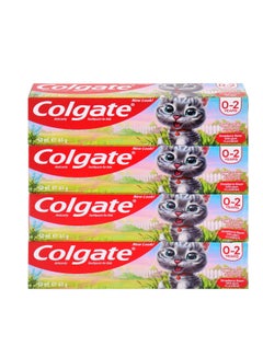 اشتري معجون أسنان للأطفال من كولجيت عمر سنتين بالفراولة - 50 مل مجموعة من 4 في الامارات