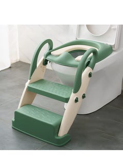 Buy Kids Multi-function Auxiliary Stair Folding Toilet（Green） in Saudi Arabia