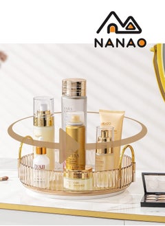 Buy 360 Rotating Makeup Organizer for Vanity, Bathroom Countertop Organizer Spinning Perfume Organizer, High-Capacity Cosmetic and Skincare Dresser Make Up Holder Rack (1 Tier, Honorable Gold) in Saudi Arabia