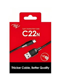 Buy ITEL 1 meter black USB-C charging and data sync cable in Saudi Arabia