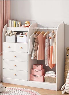 Buy Kids Wardrobe Closet,Portable Clothes Rack with 5  Drawer,Freestanding Closet Organizers and Storage System with Hanging Rods,Storage Cabinet  Suitable for Cloakrooms,Bedrooms,Entrances in Saudi Arabia