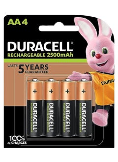 اشتري Duracell - بطاريات Aa 2500 Mah1.2 V قابلة لإعادة الشحن قوة طويلة الأمد 5 سنوات - حزمة من 4 إلى 10 سنوات مدة الصلاحية في الامارات