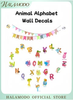 Buy Animal Alphabet Wall Decals Colour Decals Stickers ABC Educational Wall Stickers Removable Stick Letters Wall Decals for Bedroom Wall Décor for Girls Boys Baby Room & Nursery in UAE