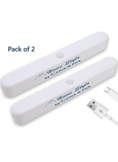 Buy Under Cabinet Motion Sensor Light USB Rechargeable Night Lights for Children Stairways Bedroom Kitchen in UAE