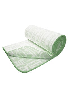 Buy Story@Home Cotton 100% Cotton Reversible Dohar Single bed AC summer/blanket/quilt Single (Green and White, 86" x 56") in UAE