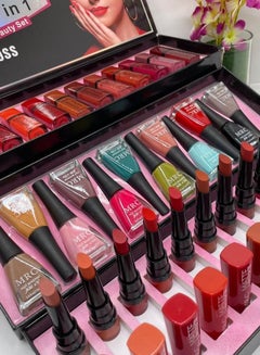 Buy 3 in1 Ultimate Matte Velvet Lipstlck Lip Gloss Nail Polish in Saudi Arabia