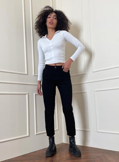 Buy High-Waist Black Mom-Fit Jeans. in Egypt