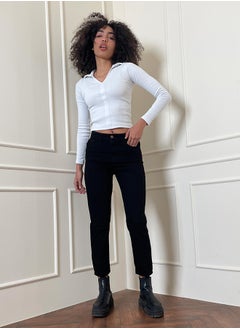 Buy High-Waist Black Mom-Fit Jeans. in Egypt