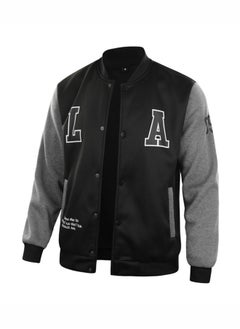 Buy Men Lightweight LA Letter Print Knitted Jacket in Saudi Arabia