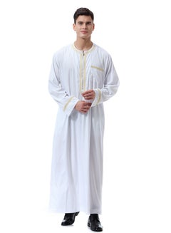 اشتري Men's Printed Zipper Round Neck Robe في السعودية