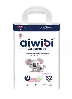 Buy Aiwibi Premium Baby Diaper Size M 5-9KG 62 Pieces in UAE