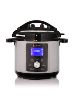 Buy Edison Granite Pot Electric Pressure Cooker, 1200 Watt, 8 Liters, 11 Functions - Silver Black in Saudi Arabia