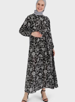 Buy Puff Sleeve Floral Print Dress in Saudi Arabia