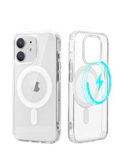 Buy Clear Magnetic Case for iPhone 12 Mini 5.4 Inch [Compatible with Magsafe] Slim Thin Silicone TPU Shockproof Magnetic Mobile Phone Case Scratch-Resistant Non-Slip Protective Case for iPhone 12 in Egypt