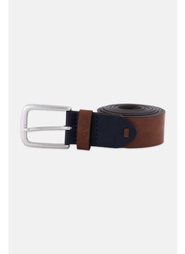 اشتري Men Leather Buckle Belt, Brown/Marine في الامارات