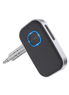 اشتري Bluetooth Receiver for Car, Noise Cancelling 3.5mm AUX Bluetooth Car Adapter, Wireless Audio Receiver for Home Stereo/Wired Headphones, Hands-Free Call, 16H Battery Life (Black+Silver) في مصر