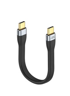 اشتري Short USB C Cable 6inch,USBC to USBC PD FastCharging Cord, USB Type C Cable for Power Bank 60W,Compatible with MacBook Pro Air,ipad pro,Chromebook Pixel,Galaxy S22,Black. في السعودية