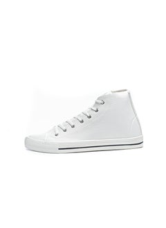 اشتري Basic Lace-Up Knit Ankle Sneakers For Men - White في مصر