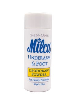 Buy Underarm and foot deodorant powder 80g in Saudi Arabia