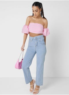 Buy High Waist Cropped Jeans in Saudi Arabia