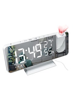 Buy LED Digital Smart Alarm Clock with 180° Time Projection and FM Radio Table Electronic Watch Desktop Clocks USB Wake Up Clock with Temperature display in Saudi Arabia