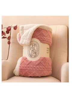 اشتري Winter and summer Thick Warm Blanket Pattern Design Faux Super King Size Blankets 2-Layer Fleece Soft Bedspreads Blanket 200x230cm- pink في الامارات