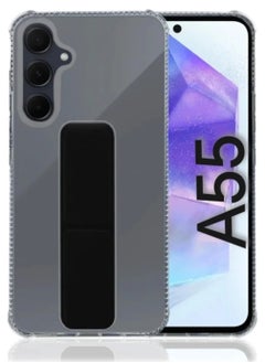 Buy Case Cover For Samsung Galaxy A55 With Magnetic Hand Grip 3 in 1 Clear / Black in Saudi Arabia