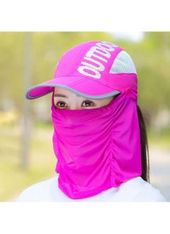 Buy Men's and women's hats thin summer sun hat foldable baseball cap outdoor sunscreen cover face mesh in UAE