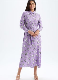 Buy Belted Floral Print Dress in UAE