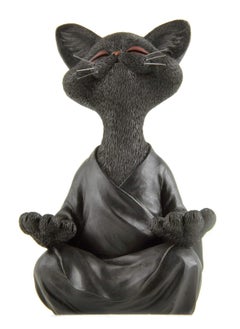 Buy Black Cat Figurine, Yoga & Meditation Decor, Perfect Gift for Cat Lovers. in UAE