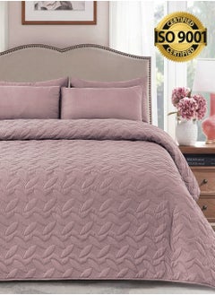 Buy 3Piece Microfiber Bedspread Set Fits 120 x 200 cm Single Size Bed Single Size Compressed Comforter Set Elmira Series in Saudi Arabia