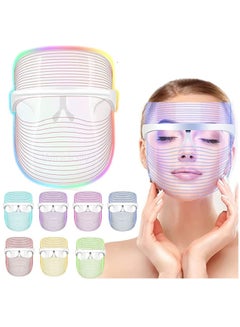 Buy Minimalism Design 7 Colors LED Facial Mask Photon Therapy Anti-Acne Wrinkle Removal Skin Rejuvenation Face Skin Care Tools in UAE